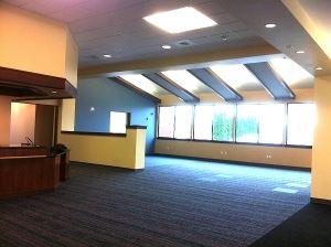 Open Hall by Reception Desk at the New Library